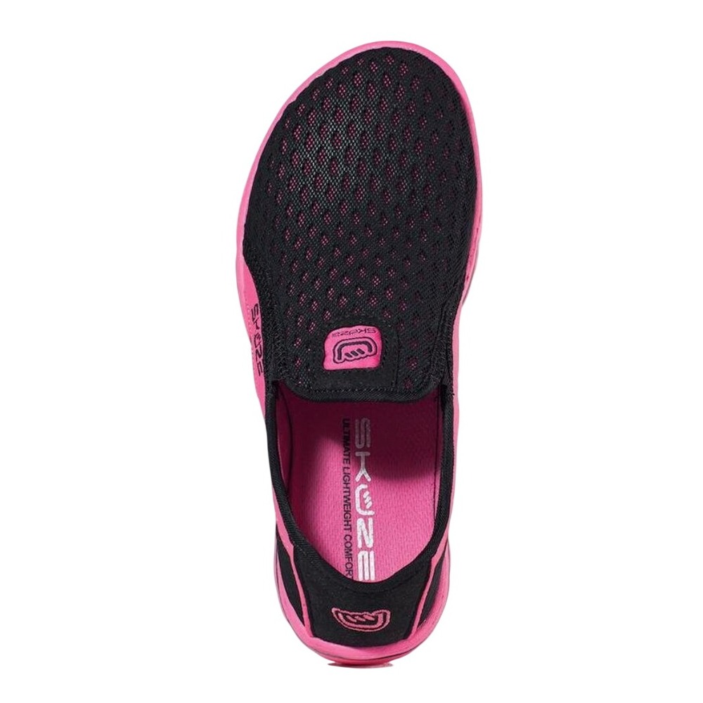 Skuze Venice Women 6 Black Rose Pink Mesh Slip On Lightweight Walking Shoes - Picture 2 of 4